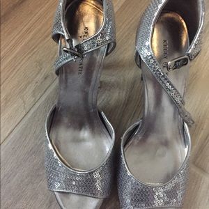 Kelly & Kate Silver Sequin Heels